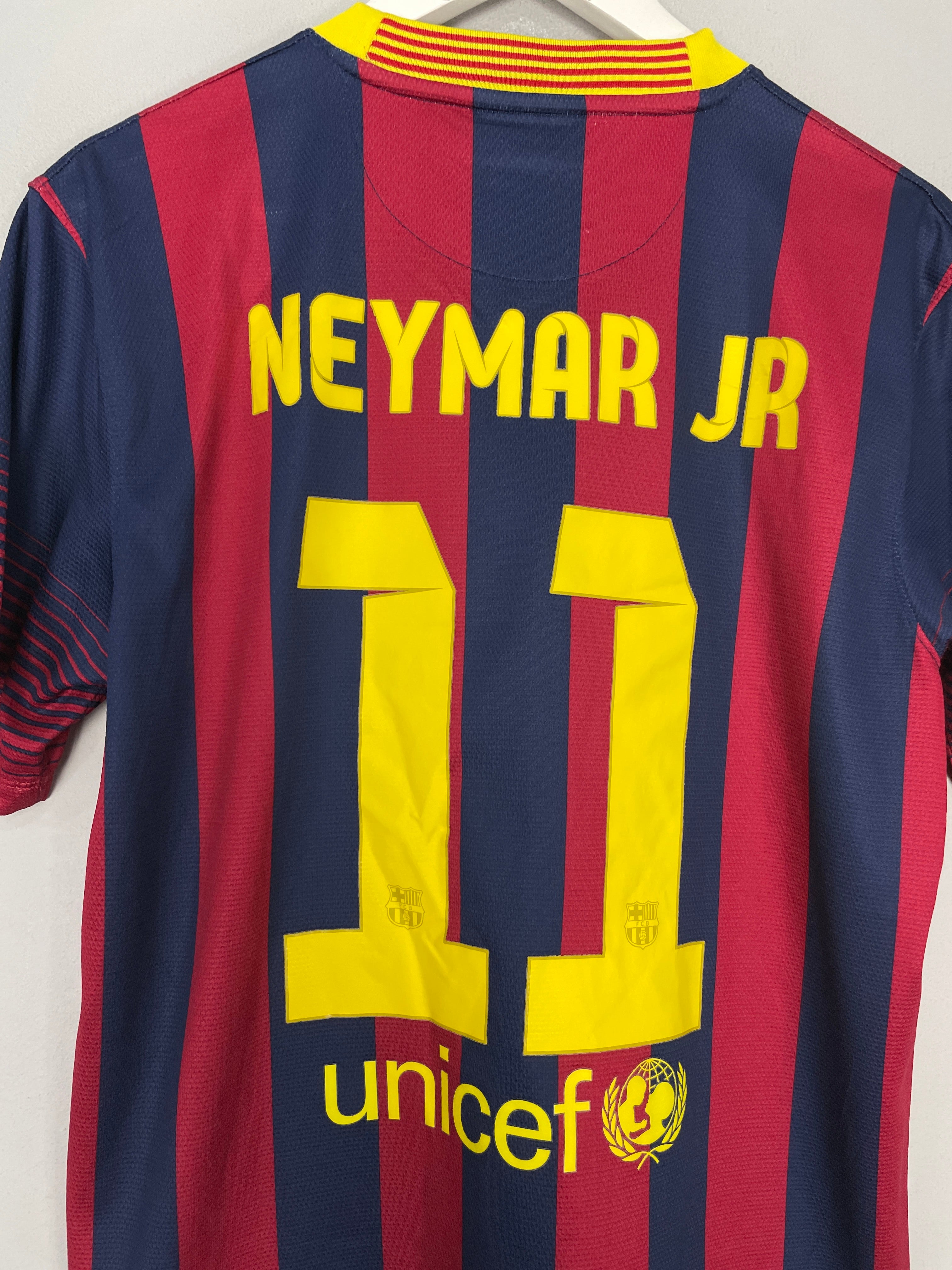Shop 2013/14 BARCELONA NEYMAR JR #11 HOME SHIRT (M) NIKE, classic football shirts, vintage football shirts & retro soccer jerseys at Cult Kits