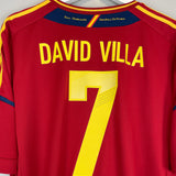 2011/12 SPAIN DAVID VILLA #7 HOME SHIRT (XL) ADIDAS