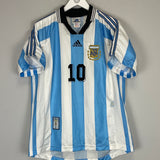 1998 ARGENTINA ORTEGA #10 HOME SHIRT (M) ADIDAS