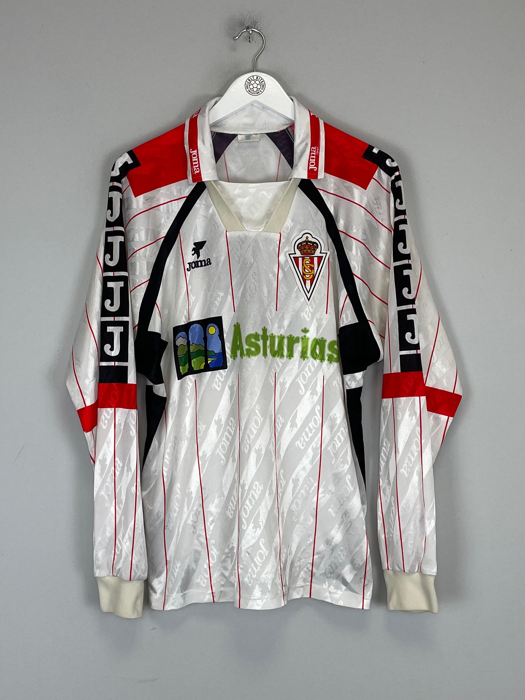 Shop 1994/95 SPORTING GIJON #14 L/S AWAY SHIRT (L) JOMA, classic football shirts, vintage football shirts & retro soccer jerseys at Cult Kits