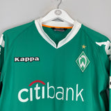 2007/08 WERDER BREMEN NALDO #4 L/S *MATCH ISSUE* HOME SHIRT (XL) KAPPA