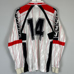 Shop 1994/95 SPORTING GIJON #14 L/S AWAY SHIRT (L) JOMA, classic football shirts, vintage football shirts & retro soccer jerseys at Cult Kits
