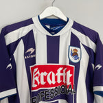 Shop 2002/03 REAL SOCIEDAD HOME SHIRT (L) ASTORE, classic football shirts, vintage football shirts & retro soccer jerseys at Cult Kits