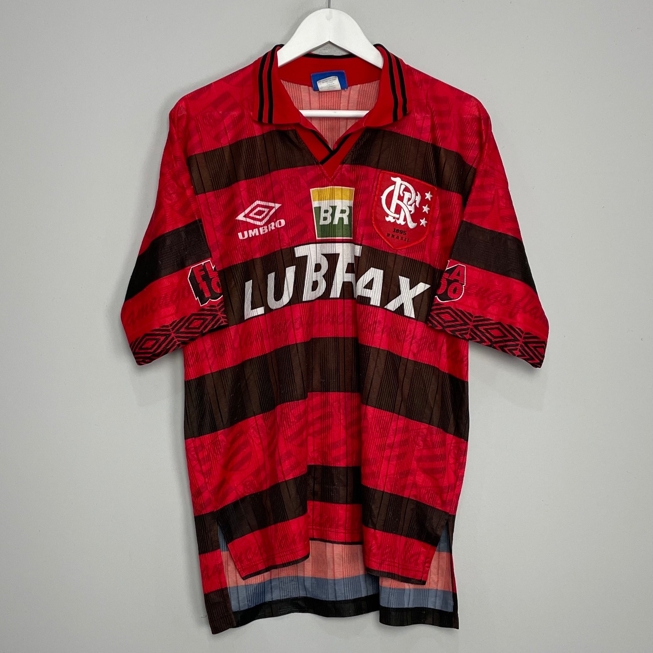 Shop 1995/96 FLAMENGO *CENTENARY* HOME SHIRT (XL) UMBRO, classic football shirts, vintage football shirts & retro soccer jerseys at Cult Kits
