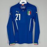 Shop 2014/15 ITALY PIRLO #21 L/S HOME SHIRT (S) PUMA, classic football shirts, vintage football shirts & retro soccer jerseys at Cult Kits