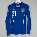 Shop 2014/15 ITALY PIRLO #21 L/S HOME SHIRT (S) PUMA, classic football shirts, vintage football shirts & retro soccer jerseys at Cult Kits