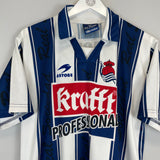 Shop 2001/02 REAL SOCIEDAD KOVACEVIC #9 HOME SHIRT (L) ASTORE, classic football shirts, vintage football shirts & retro soccer jerseys at Cult Kits