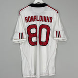 Shop 2010/11 AC MILAN RONALDINHO #80 AWAY SHIRT (XL) ADIDAS, classic football shirts, vintage football shirts & retro soccer jerseys at Cult Kits
