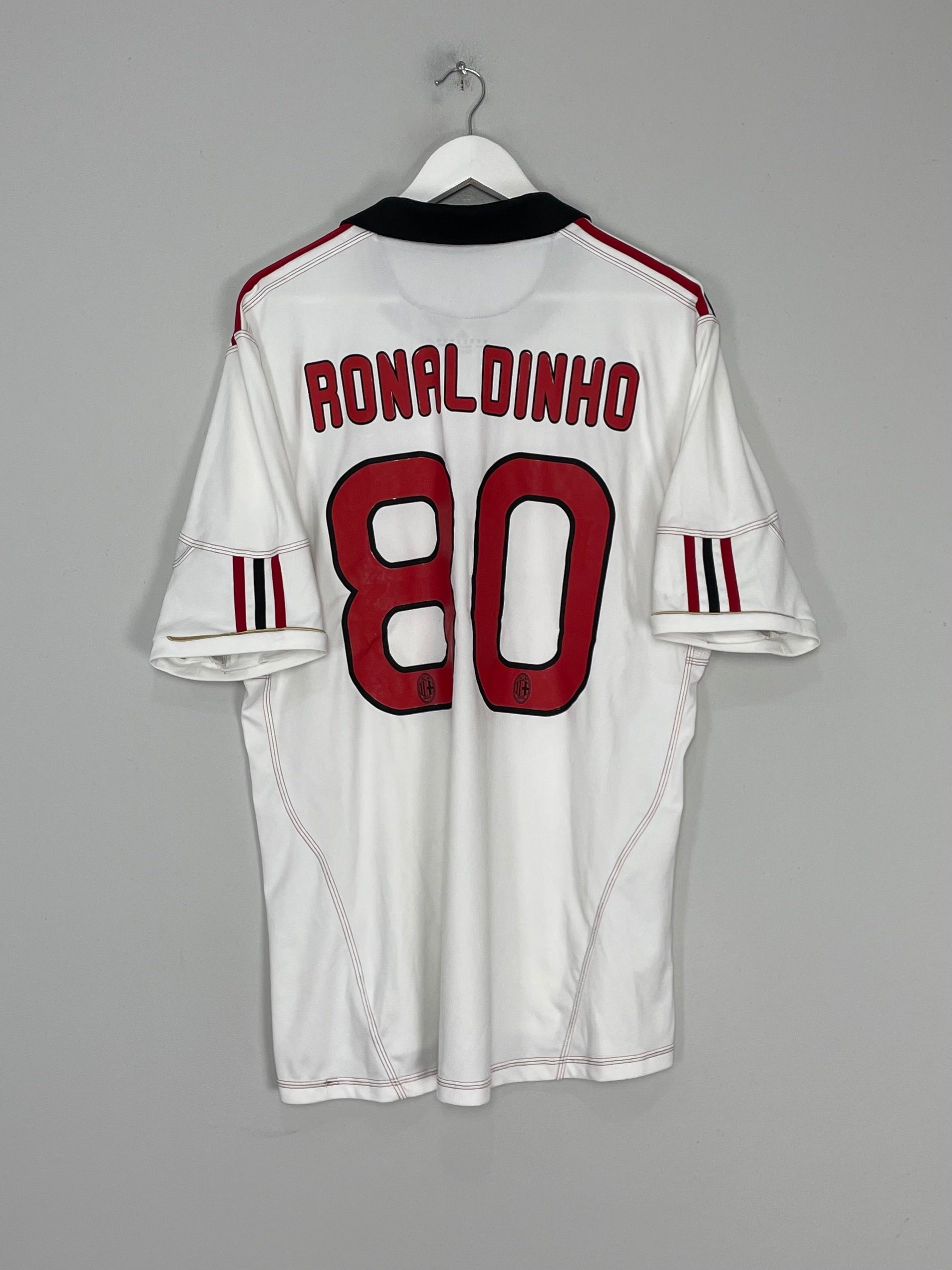 Shop 2010/11 AC MILAN RONALDINHO #80 AWAY SHIRT (XL) ADIDAS, classic football shirts, vintage football shirts & retro soccer jerseys at Cult Kits