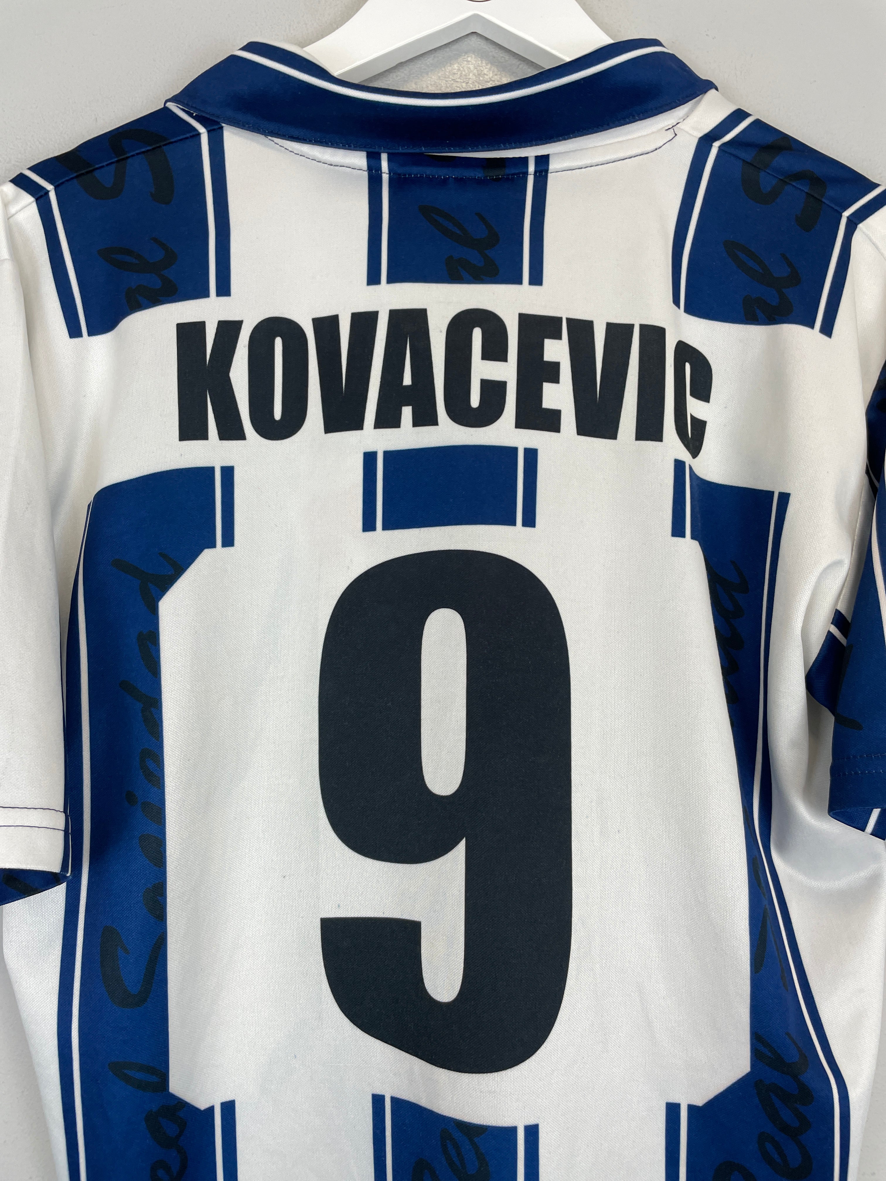 Shop 2001/02 REAL SOCIEDAD KOVACEVIC #9 HOME SHIRT (L) ASTORE, classic football shirts, vintage football shirts & retro soccer jerseys at Cult Kits