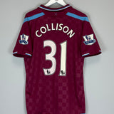 Buy 2009/10 WEST HAM COLLISON 31 *MATCH ISSUE vs MANCHESTER UNITED* HOME SHIRT (L) UMBRO ~ Free worldwide shipping available ~ Authentic Vintage Football Shirts from Cult Kits
