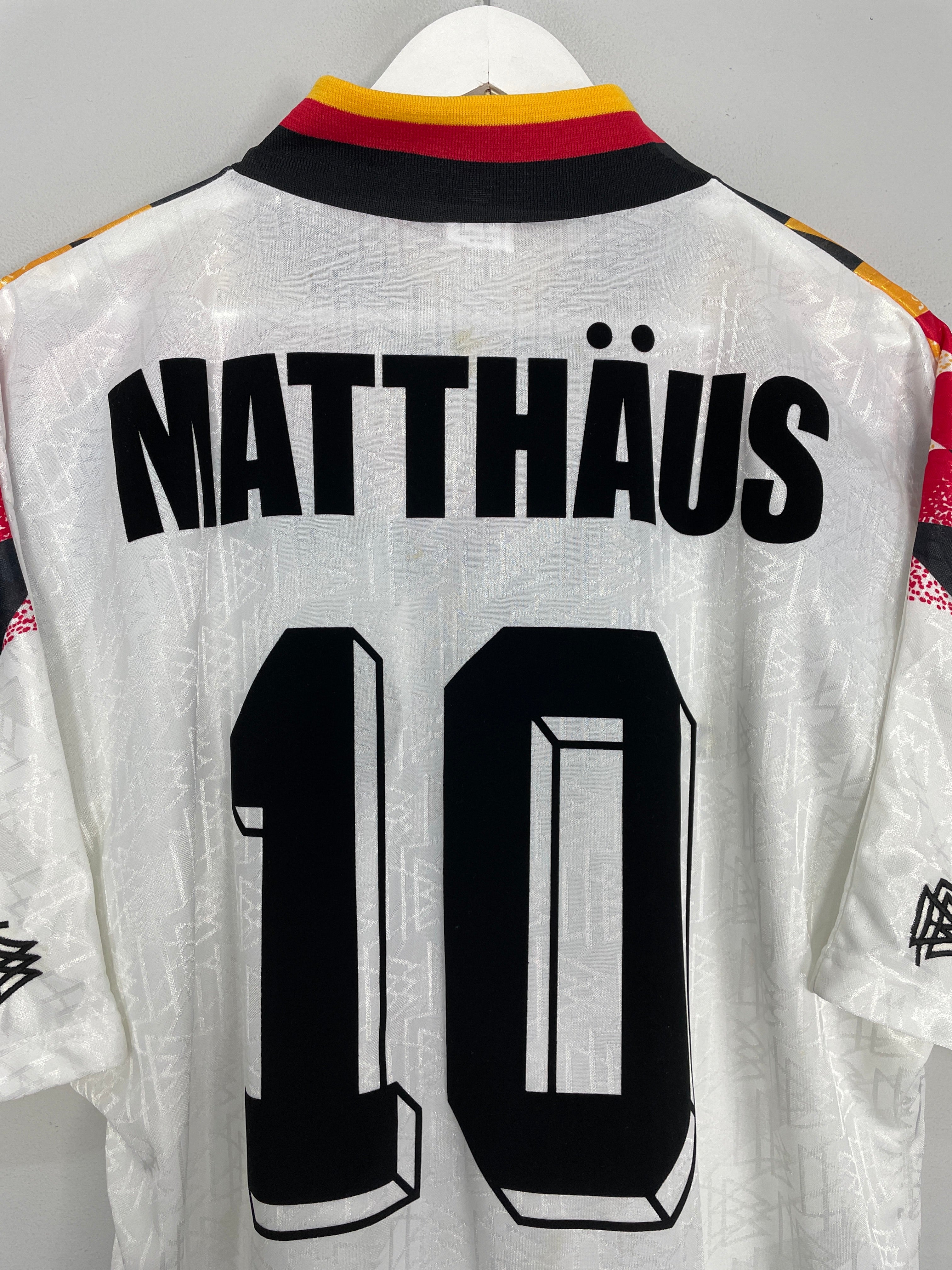 Shop 1994/96 GERMANY MATTHAUS #10 HOME SHIRT (L) ADIDAS, classic football shirts, vintage football shirts & retro soccer jerseys at Cult Kits