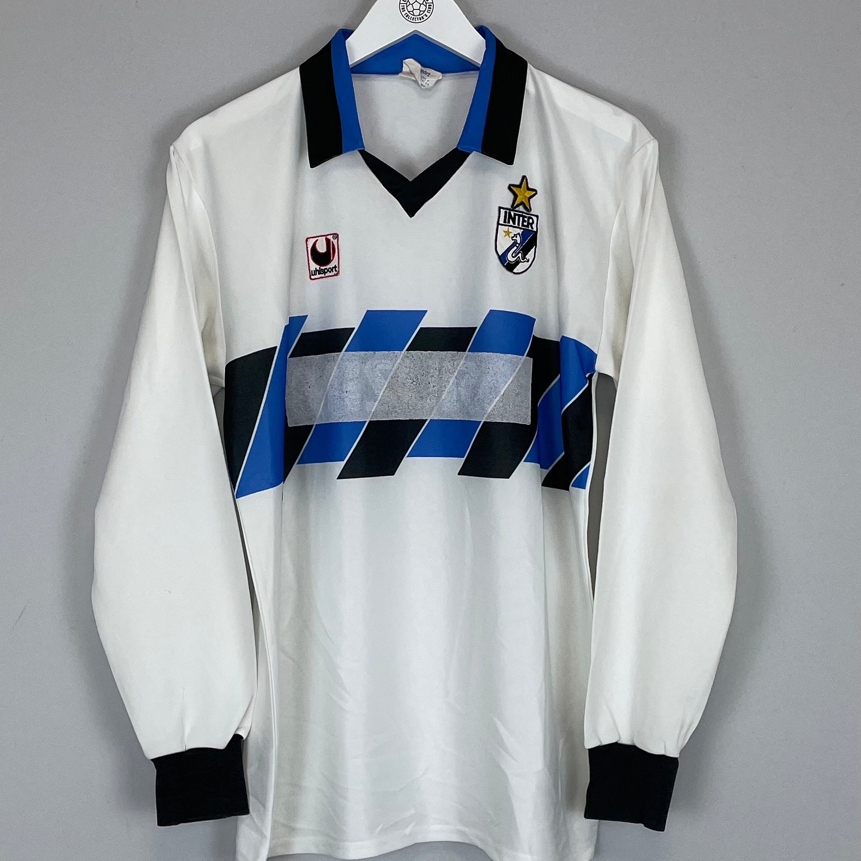 Shop 1988/89 INTER MILAN L/S AWAY SHIRT (L) UHLSPORT, classic football shirts, vintage football shirts & retro soccer jerseys at Cult Kits