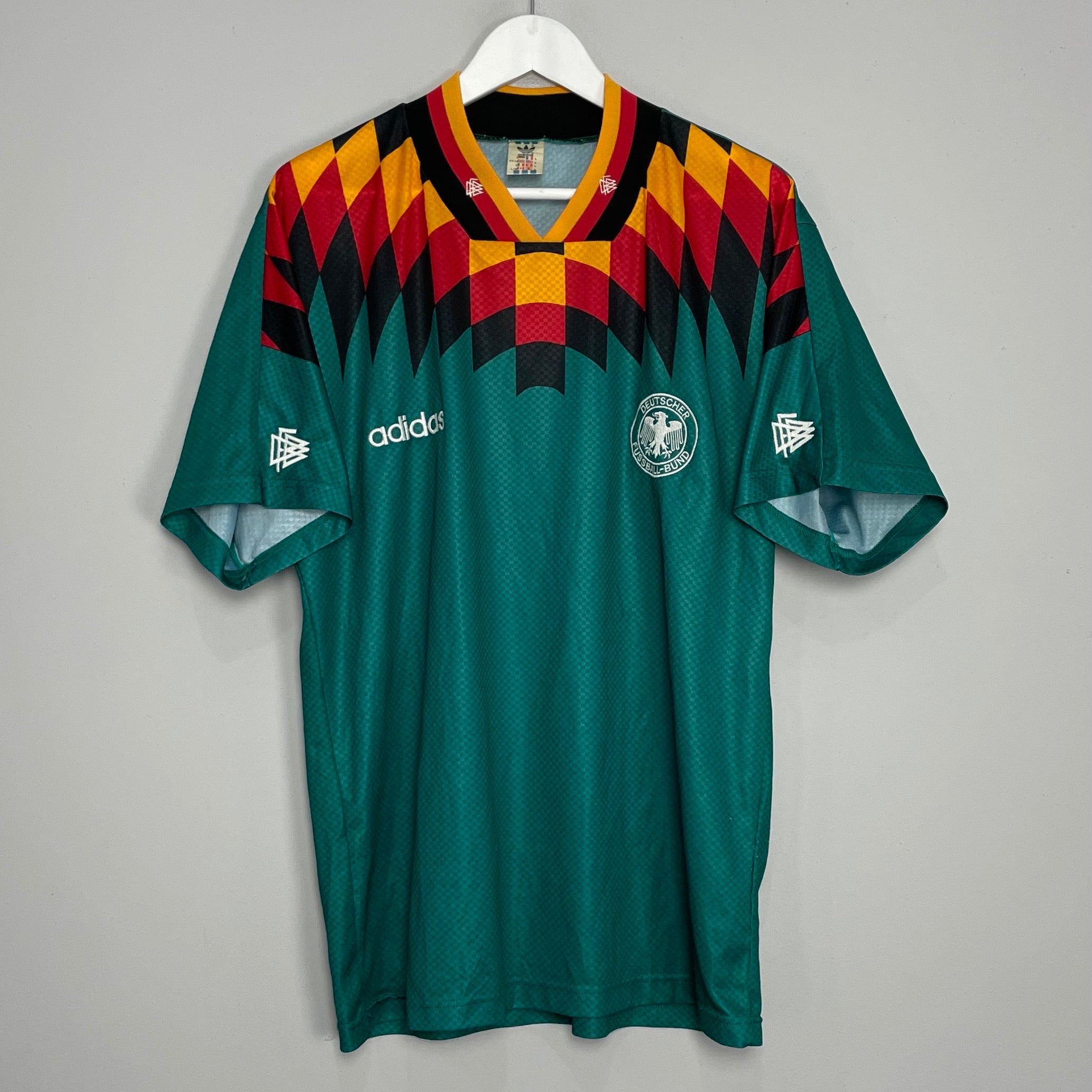 Shop 1994/96 GERMANY AWAY SHIRT (L) ADIDAS, classic football shirts, vintage football shirts & retro soccer jerseys at Cult Kits