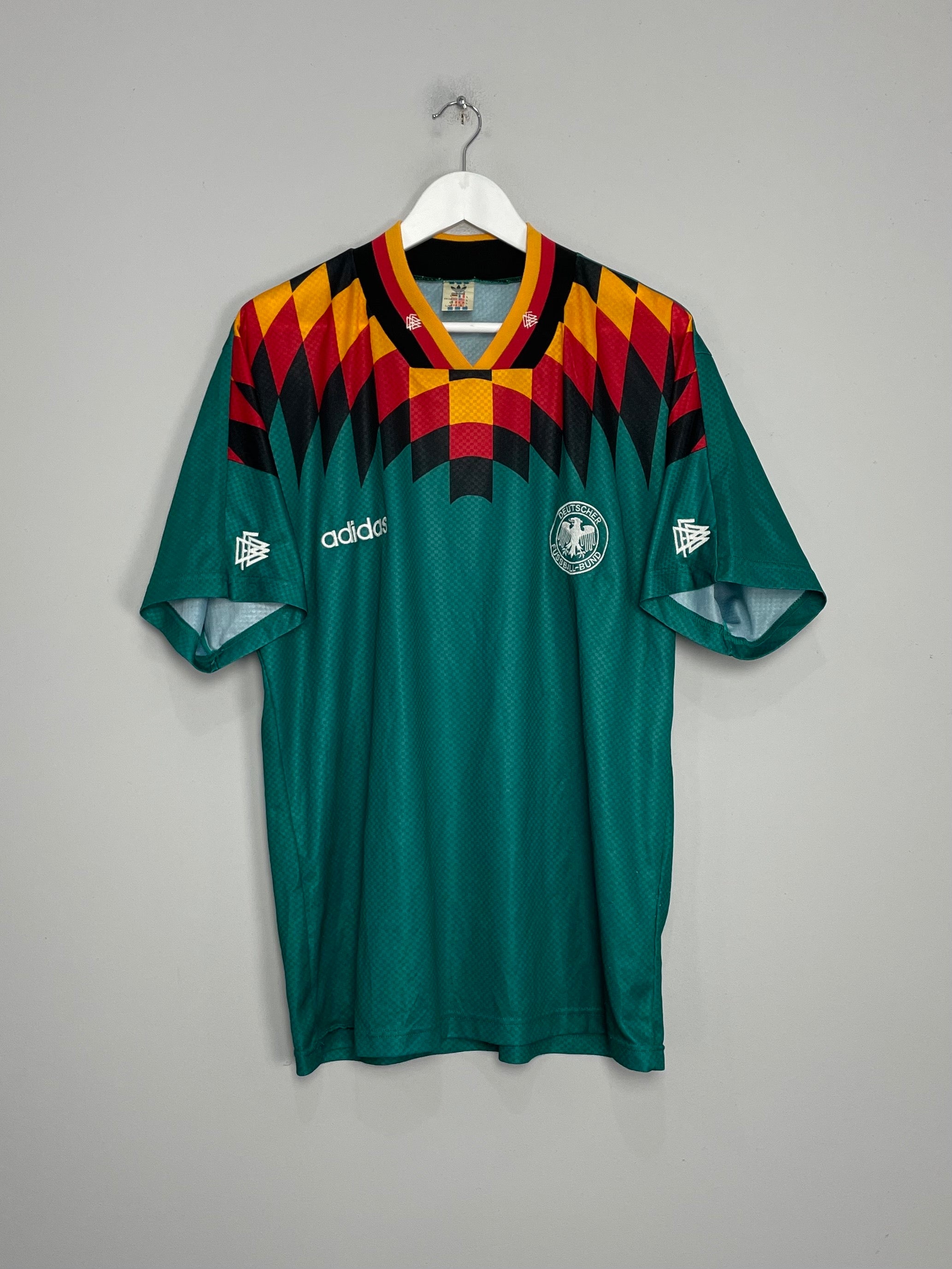 Shop 1994/96 GERMANY AWAY SHIRT (L) ADIDAS, classic football shirts, vintage football shirts & retro soccer jerseys at Cult Kits