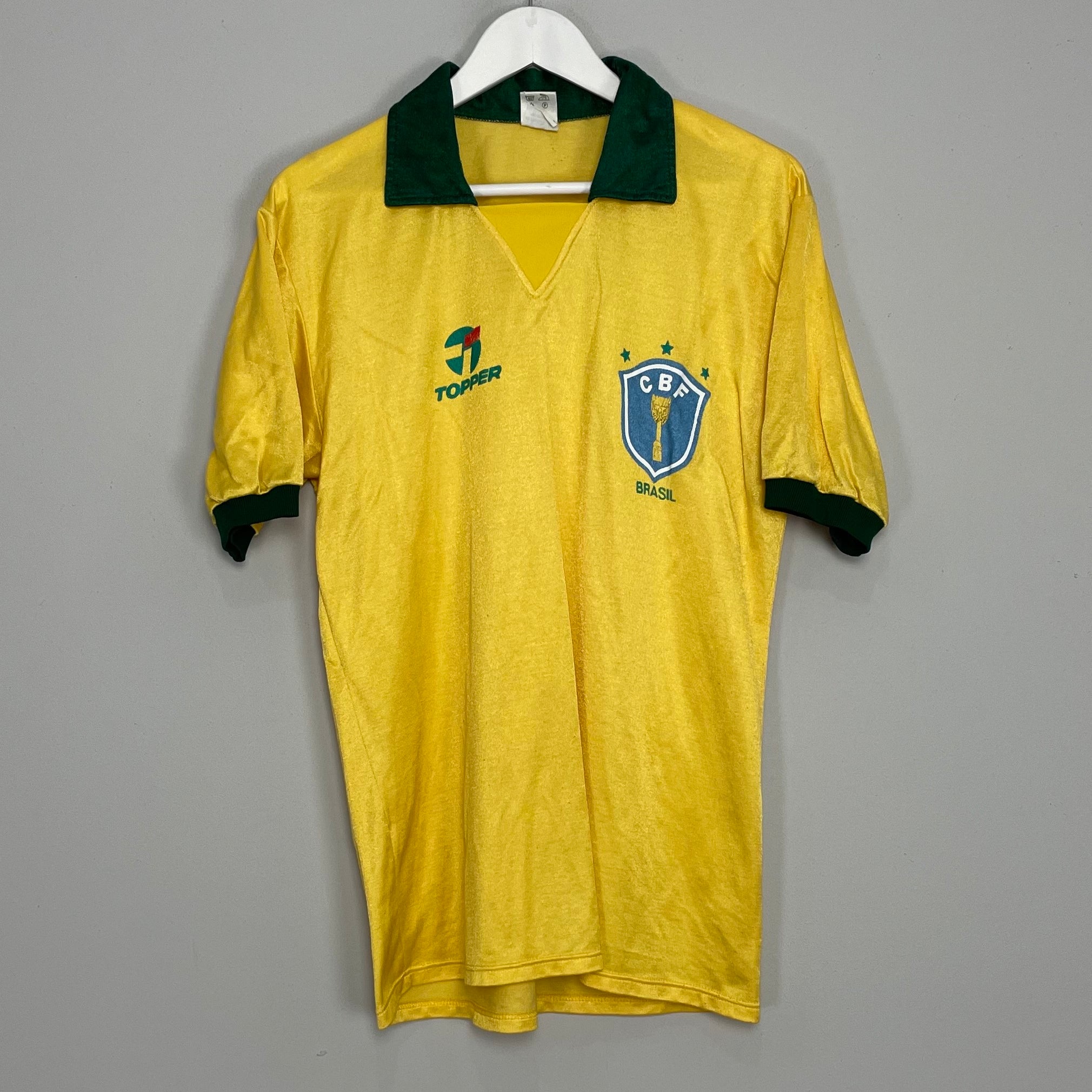 Shop 1985/88 BRAZIL HOME SHIRT (M) TOPPER, classic football shirts, vintage football shirts & retro soccer jerseys at Cult Kits