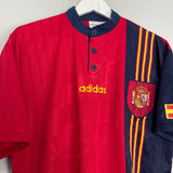 Shop 1996/97 SPAIN HOME SHIRT (L) ADIDAS, classic football shirts, vintage football shirts & retro soccer jerseys at Cult Kits
