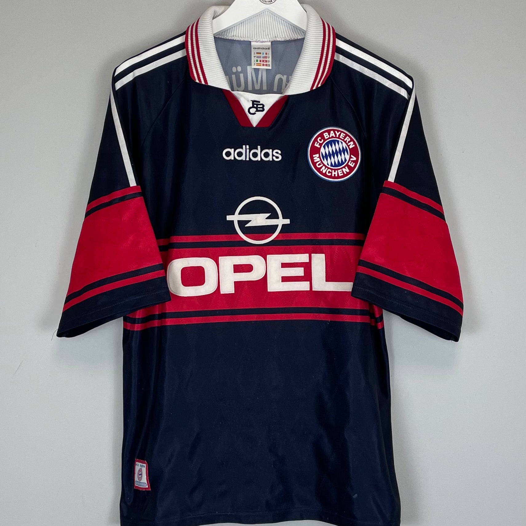 Shop 1997/99 BAYERN MUNICH BASLER #14 HOME SHIRT (L) ADIDAS, classic football shirts, vintage football shirts & retro soccer jerseys at Cult Kits