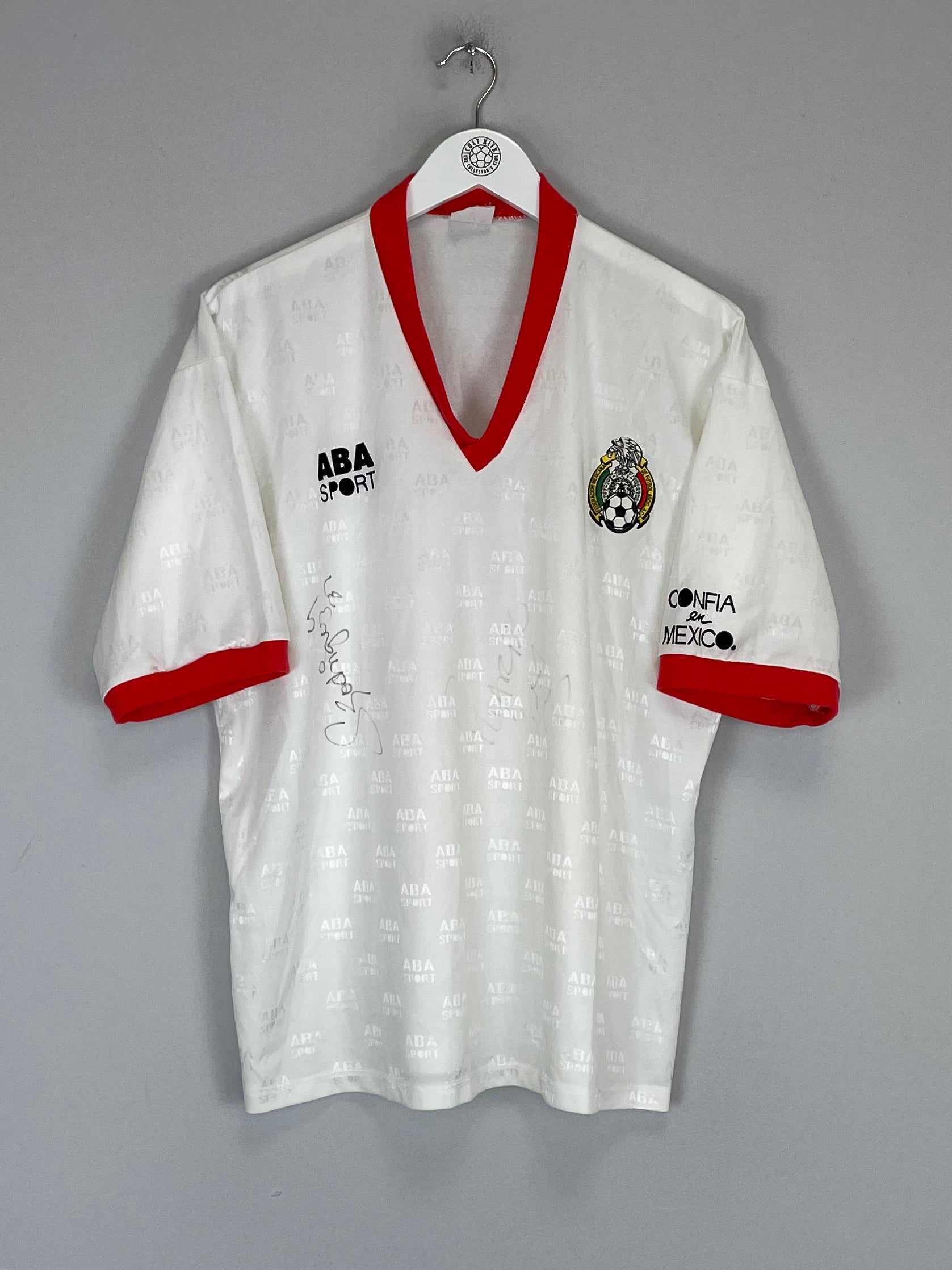 Shop 1997/98 MEXICO *SIGNED* TRAINING SHIRT (M) ABA SPORT, classic football shirts, vintage football shirts & retro soccer jerseys at Cult Kits