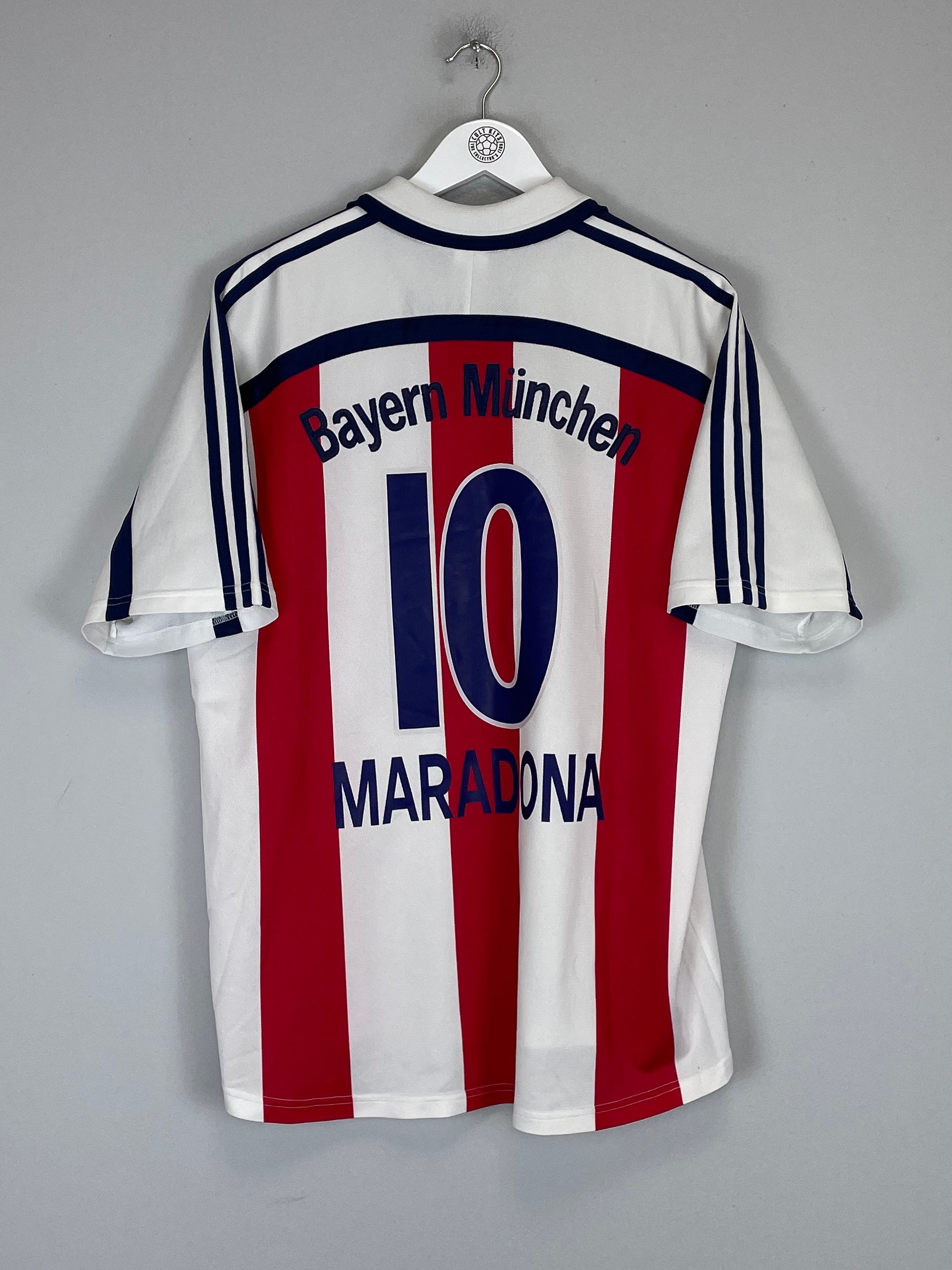 Shop 2000/01 BAYERN MUNICH MARADONA #10 AWAY SHIRT (L) ADIDAS, classic football shirts, vintage football shirts & retro soccer jerseys at Cult Kits