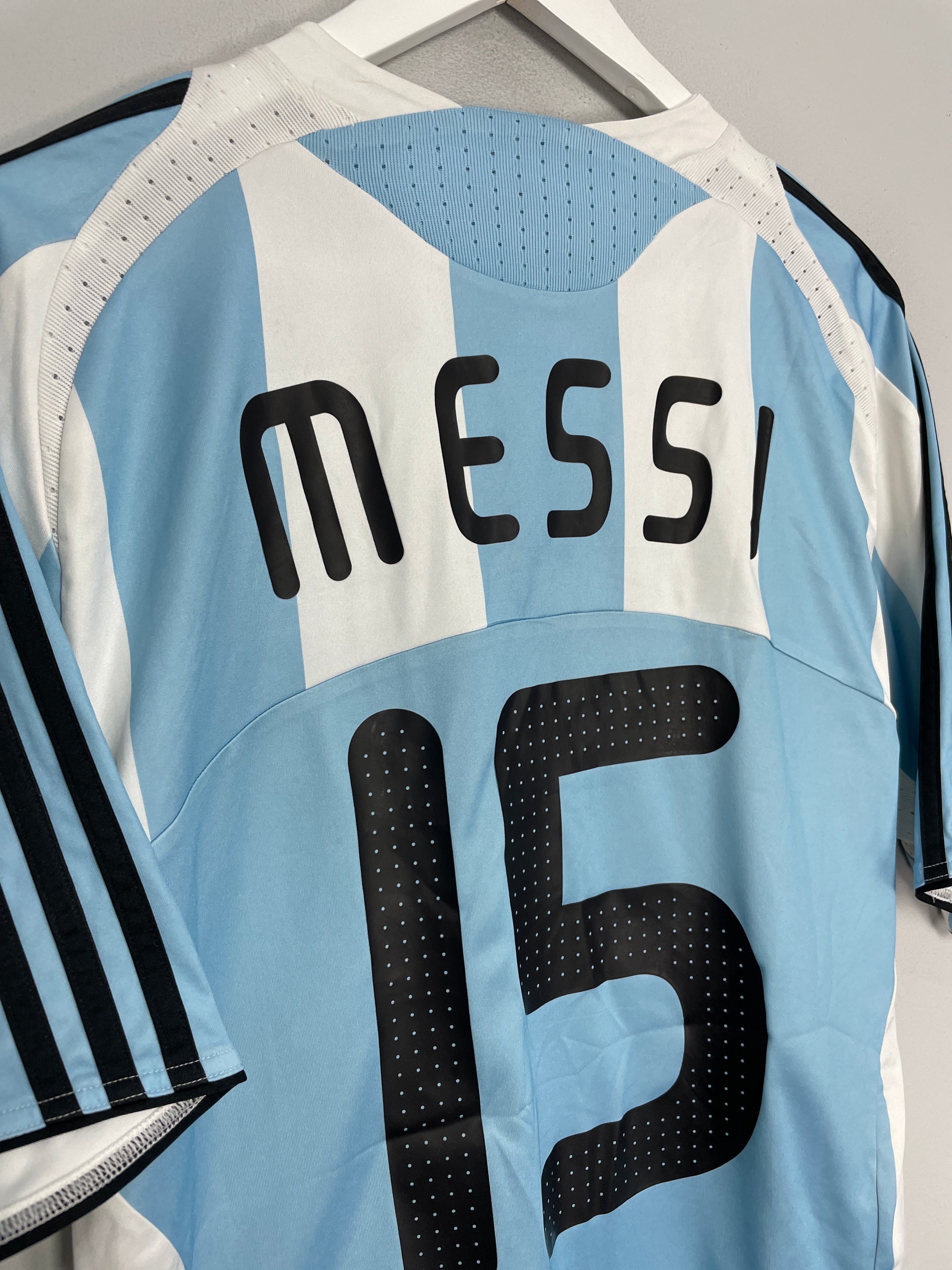 Shop 2007/09 ARGENTINA MESSI #15 HOME SHIRT (XL) ADIDAS, classic football shirts, vintage football shirts & retro soccer jerseys at Cult Kits