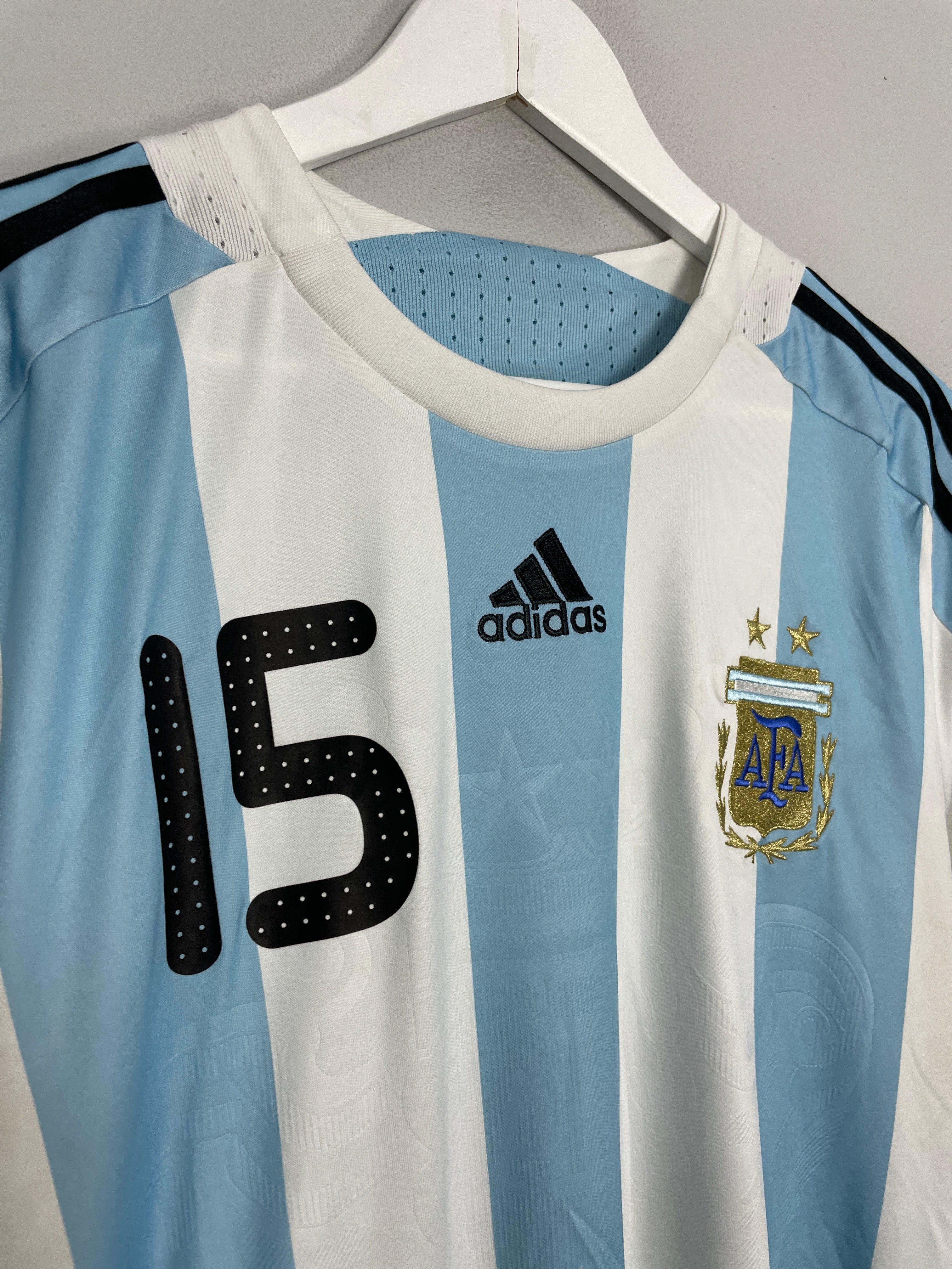 Shop 2007/09 ARGENTINA MESSI #15 HOME SHIRT (XL) ADIDAS, classic football shirts, vintage football shirts & retro soccer jerseys at Cult Kits