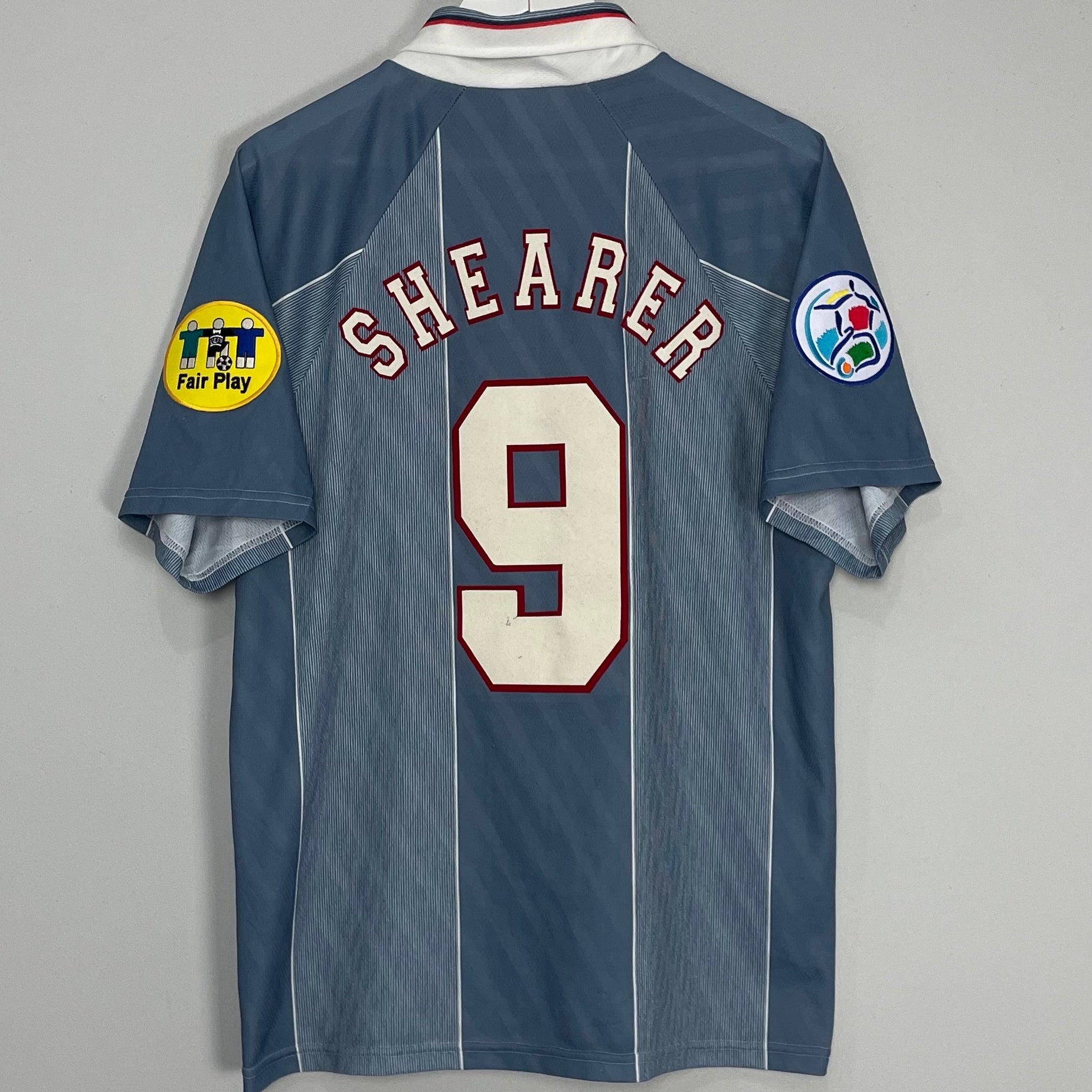 Shop 1996/97 ENGLAND SHEARER #9 AWAY SHIRT (L) UMBRO, classic football shirts, vintage football shirts & retro soccer jerseys at Cult Kits