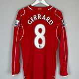 2014/15 LIVERPOOL GERRARD #8 L/S HOME SHIRT (L) NEW BALANCE