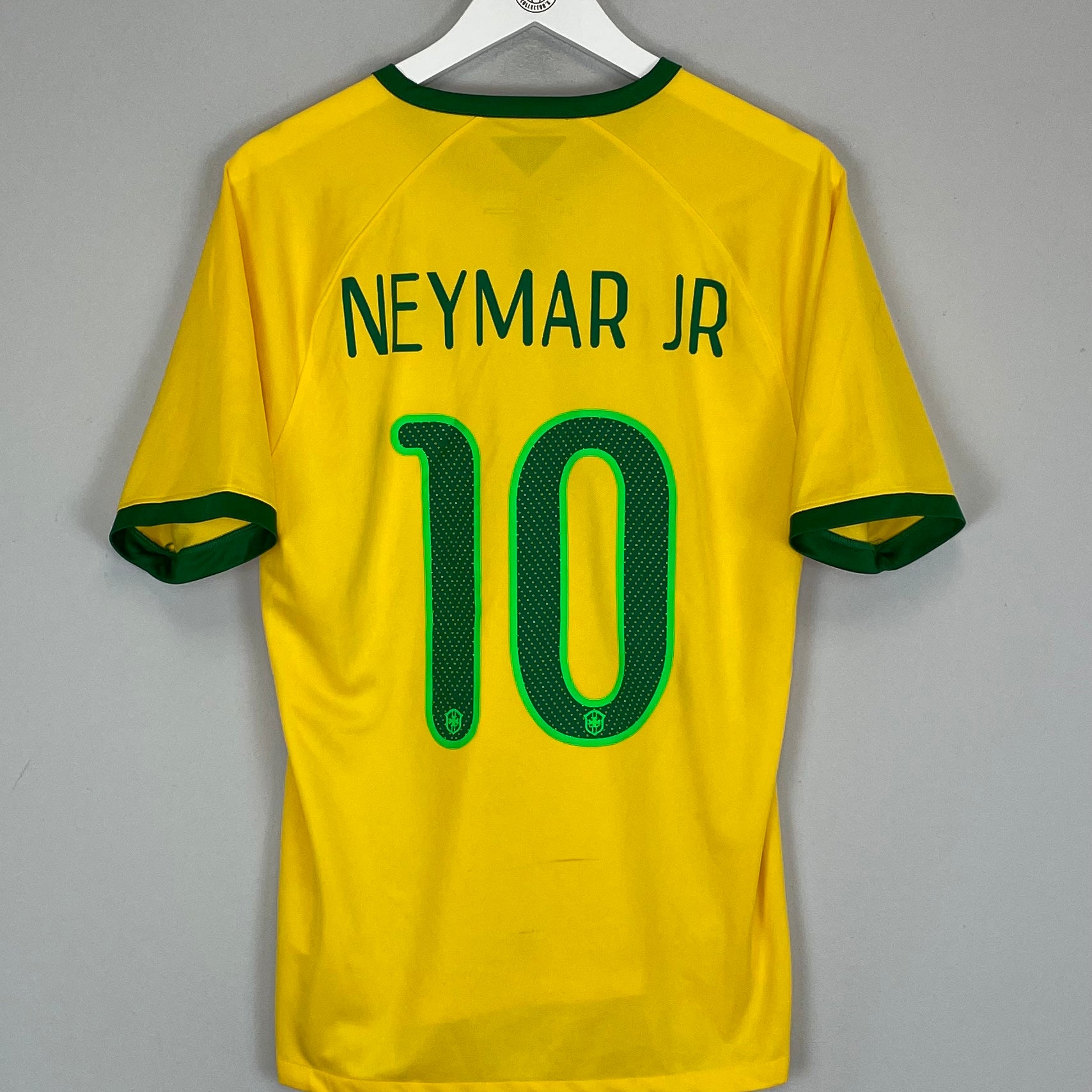 Shop 2014/15 BRAZIL NEYMAR JR #10 HOME SHIRT (M) NIKE, classic football shirts, vintage football shirts & retro soccer jerseys at Cult Kits