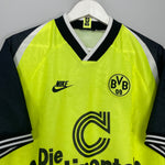 Shop 1995/96 DORTMUND HOME SHIRT (M) NIKE, classic football shirts, vintage football shirts & retro soccer jerseys at Cult Kits