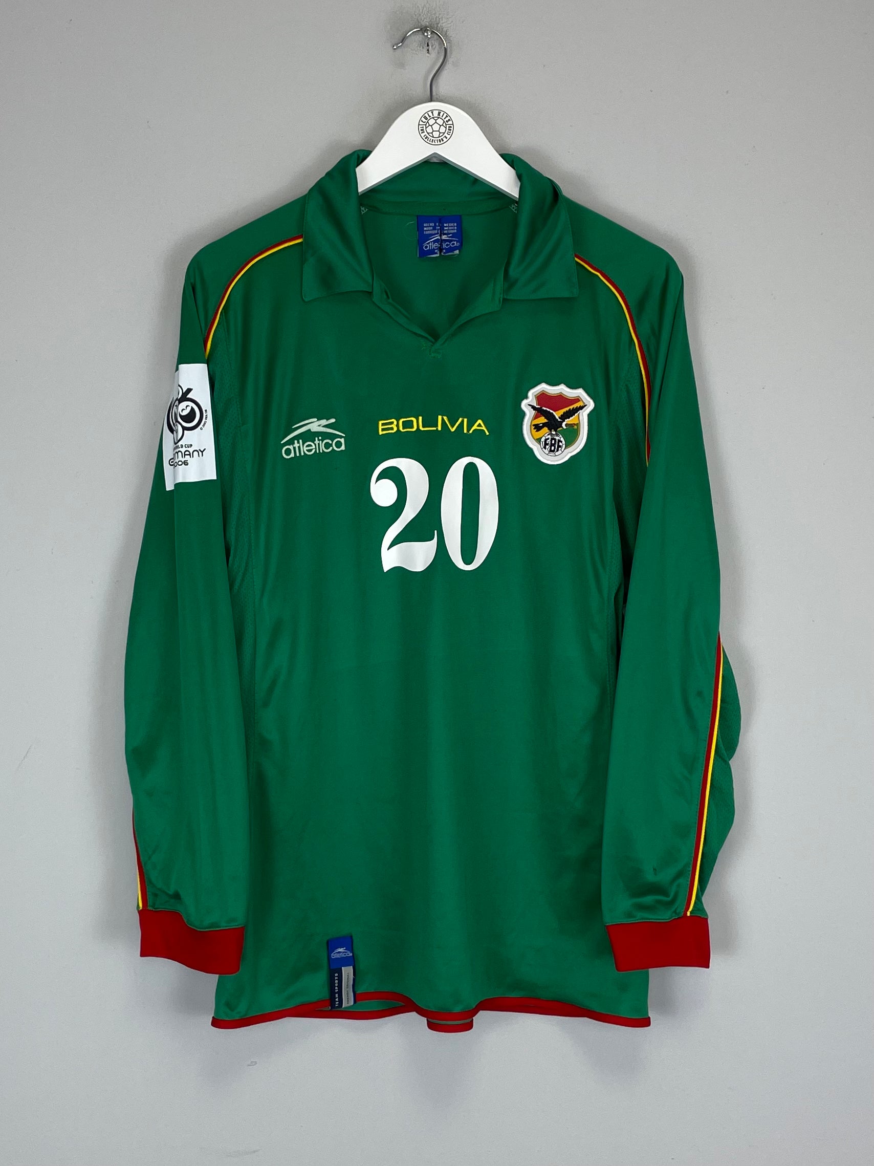 Shop 2004/06 BOLIVIA BOTERO #20 L/S HOME SHIRT (M) ATLETICA, classic football shirts, vintage football shirts & retro soccer jerseys at Cult Kits