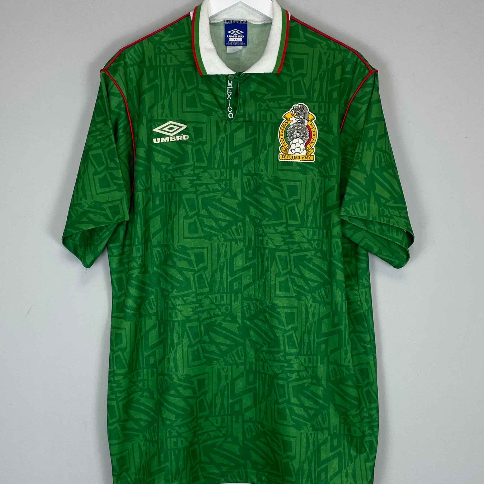 Shop 1994 MEXICO HOME SHIRT (XL) UMBRO, classic football shirts, vintage football shirts & retro soccer jerseys at Cult Kits