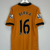 2009/10 WOLVES BERRA #16 *MATCH ISSUE vs MANCHESTER UNITED* HOME SHIRT (L) LE COQ