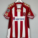 2008/09 AALBORG BEAUCHAMP #4 *MATCH WORN vs MANCHESTER UNITED* HOME SHIRT (XL) HUMMEL