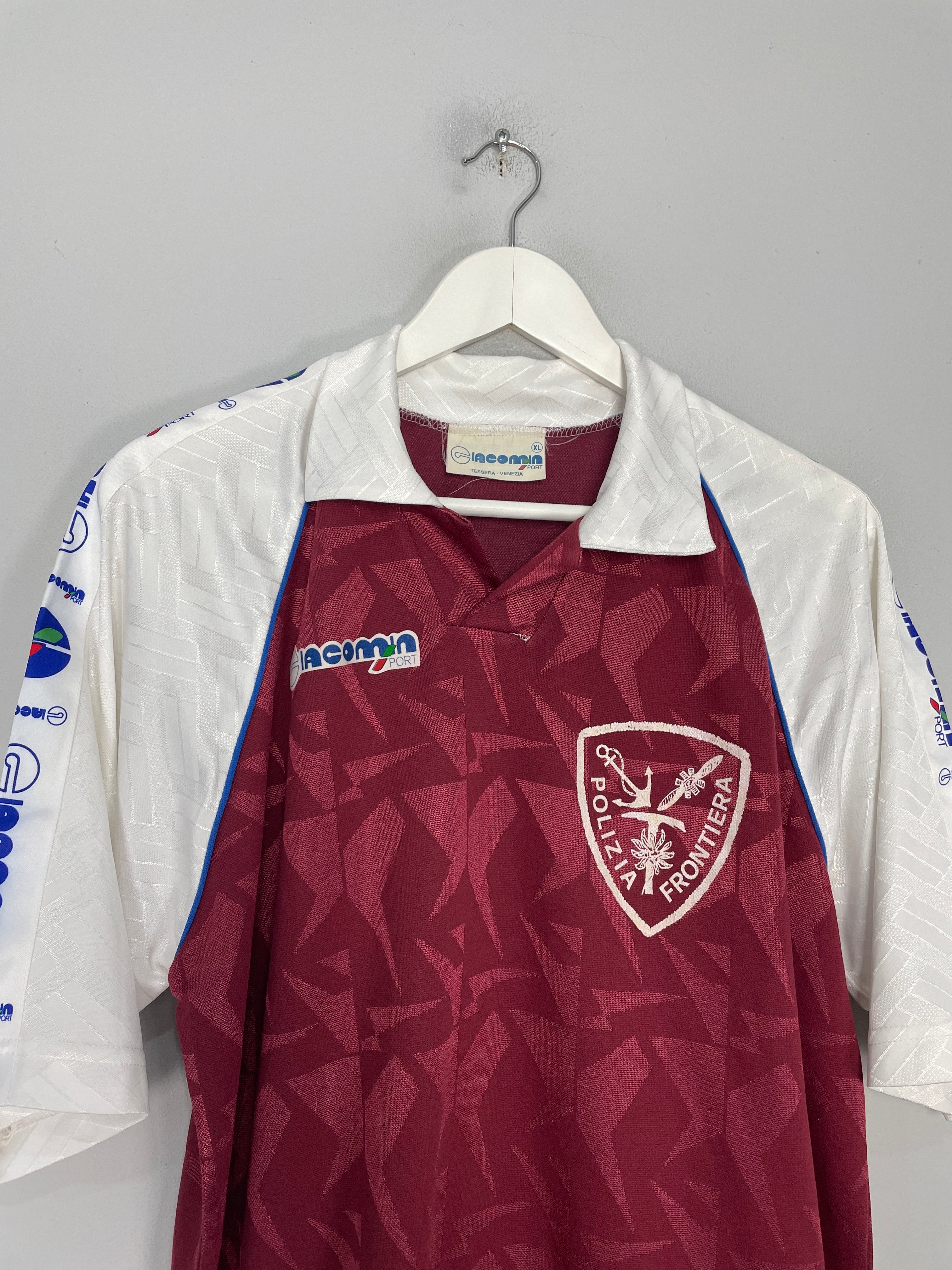 Shop 1992/93 POLIZIA FRONTIERA SCARPINI #3 HOME SHIRT (XL) GIACOMIN SPORT, classic football shirts, vintage football shirts & retro soccer jerseys at Cult Kits
