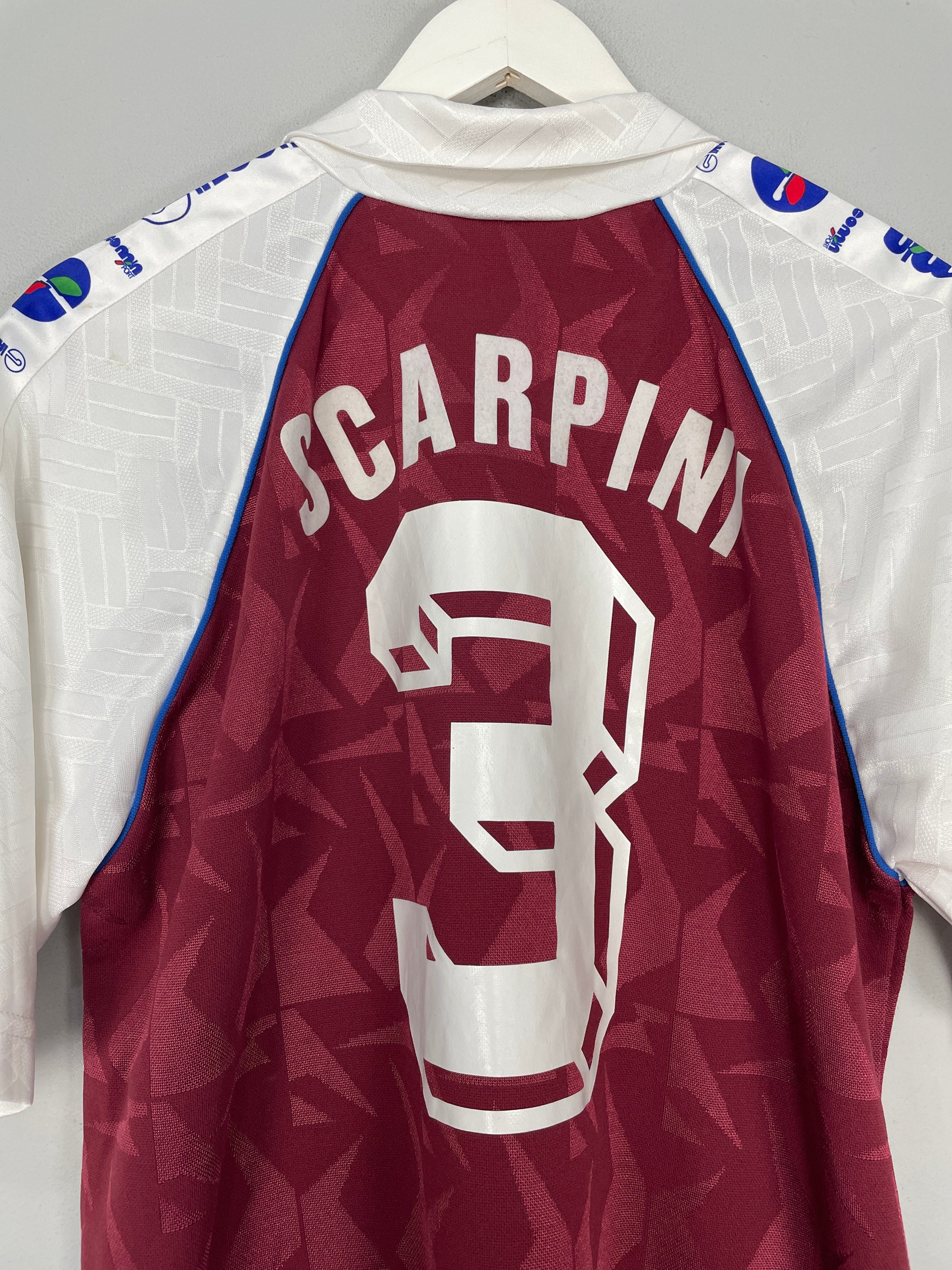 Shop 1992/93 POLIZIA FRONTIERA SCARPINI #3 HOME SHIRT (XL) GIACOMIN SPORT, classic football shirts, vintage football shirts & retro soccer jerseys at Cult Kits