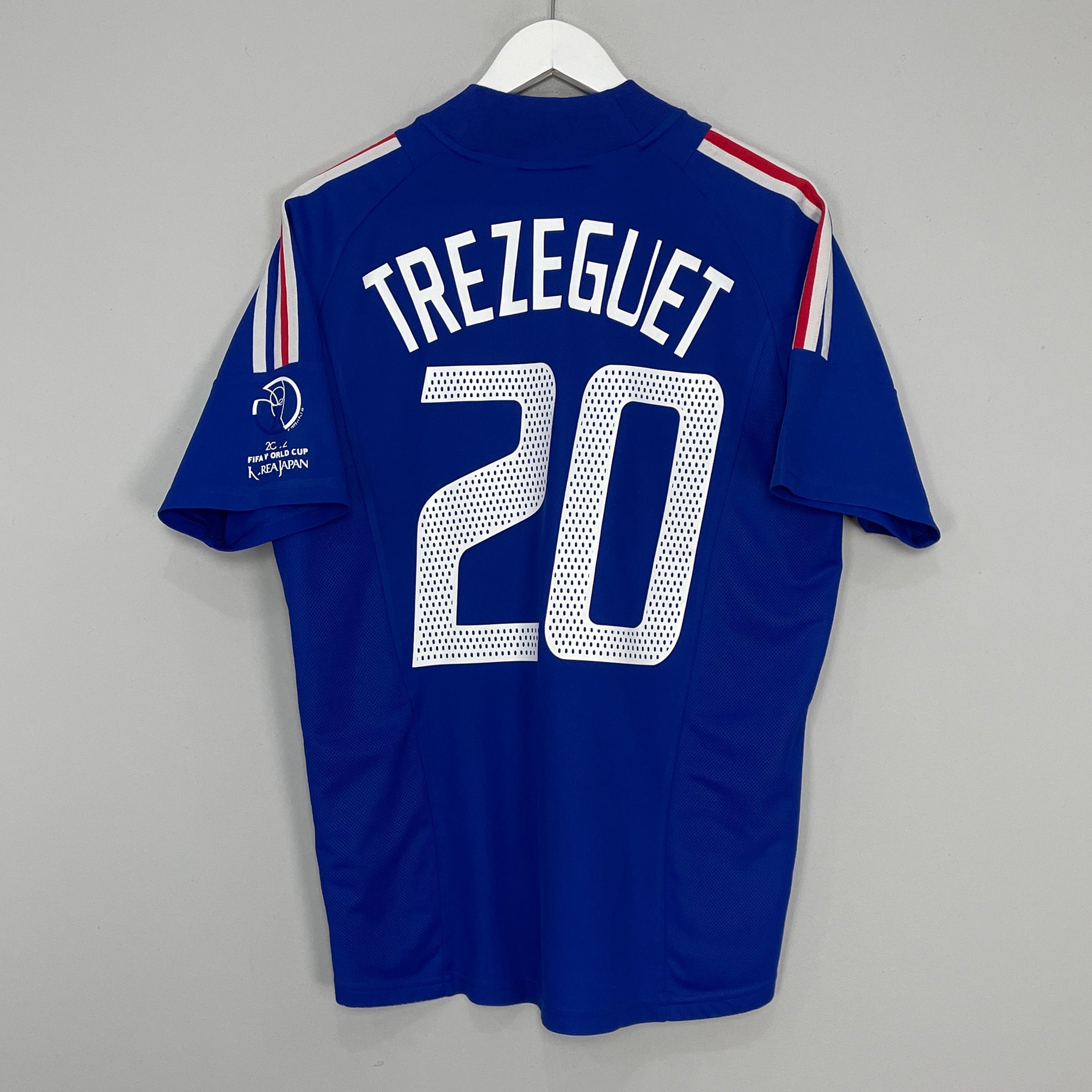 Shop 2002/04 FRANCE TREZEGUET #20 HOME SHIRT (M) ADIDAS, classic football shirts, vintage football shirts & retro soccer jerseys at Cult Kits