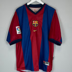 Shop 1998/00 BARCELONA GUARDIOLA #4 HOME SHIRT (XL) NIKE, classic football shirts, vintage football shirts & retro soccer jerseys at Cult Kits