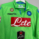 2014/15 NAPOLI COLOMBO #15 *MATCH ISSUE* GK SHIRT (XL) MACRON