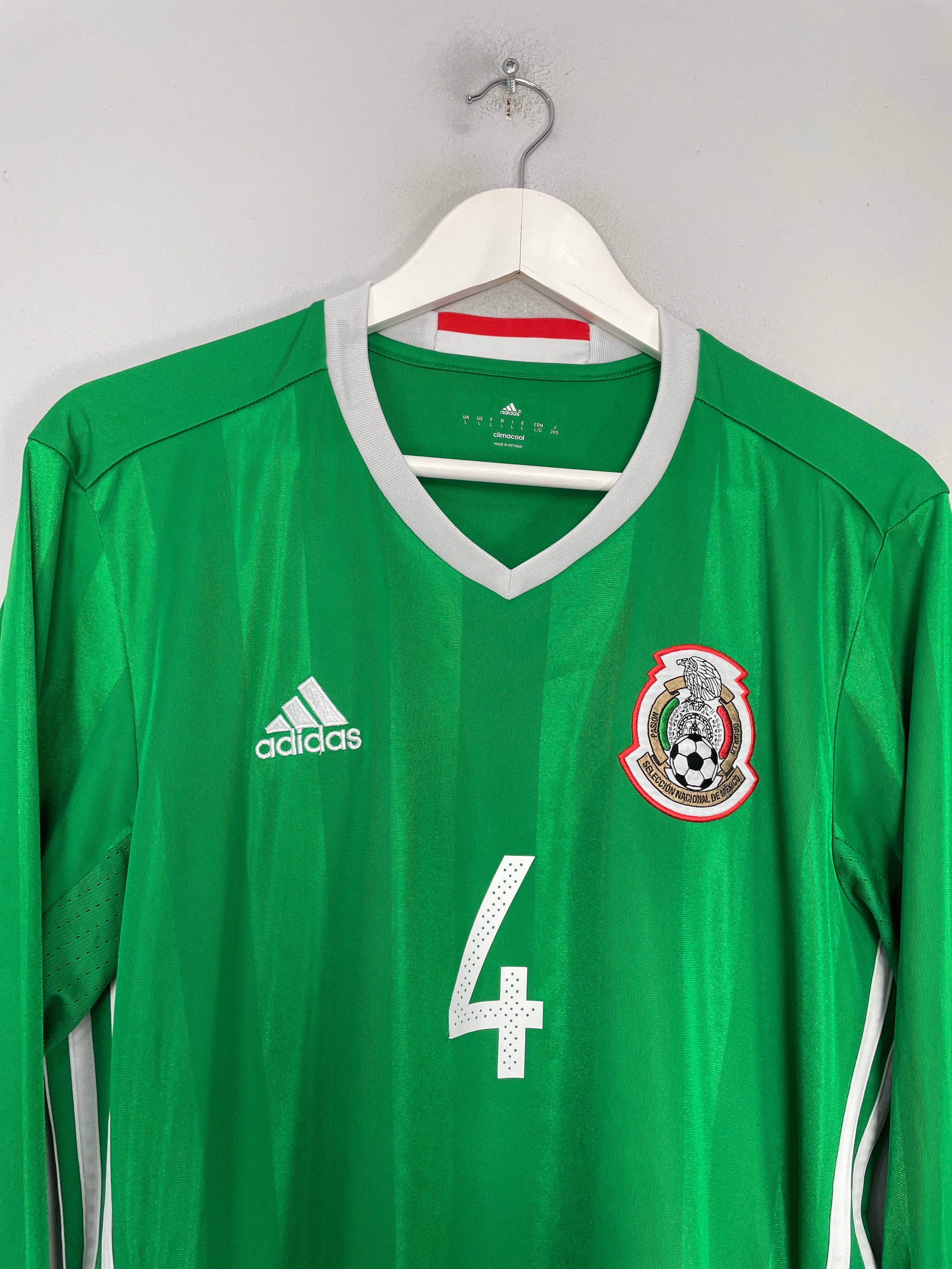 Shop 2016/17 MEXICO R.MARQUEZ #4 L/S HOME SHIRT (L) ADIDAS, classic football shirts, vintage football shirts & retro soccer jerseys at Cult Kits