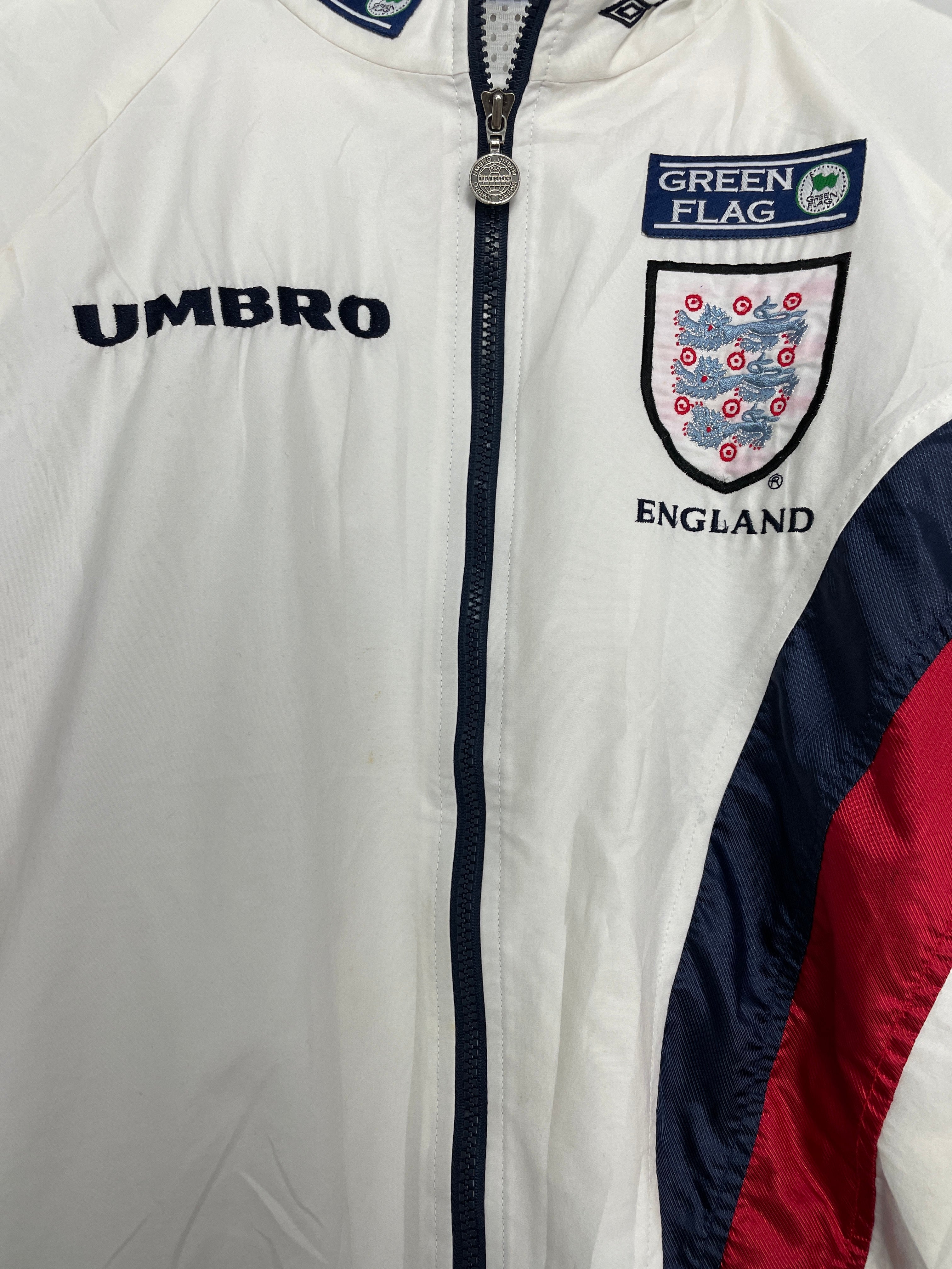 Shop 1998/00 ENGLAND TRACK JACKET (S) UMBRO, classic football shirts, vintage football shirts & retro soccer jerseys at Cult Kits
