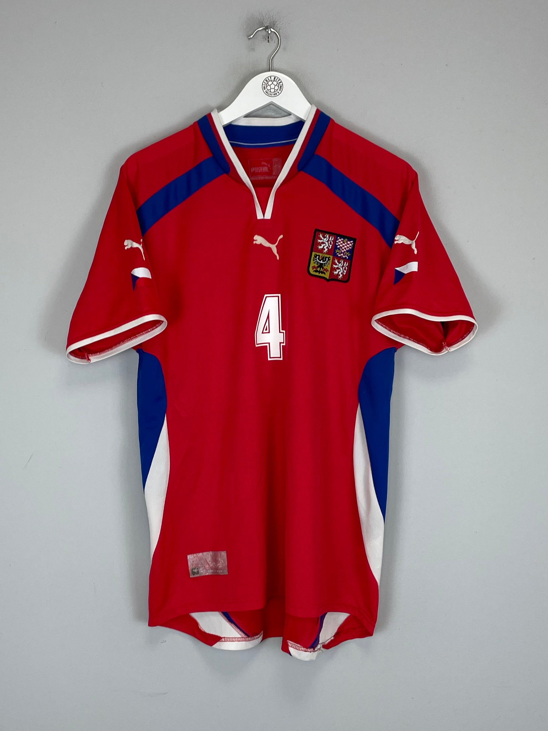 Shop 2000/02 CZECH REPUBLIC NEDVED #4 HOME SHIRT (L) PUMA, classic football shirts, vintage football shirts & retro soccer jerseys at Cult Kits