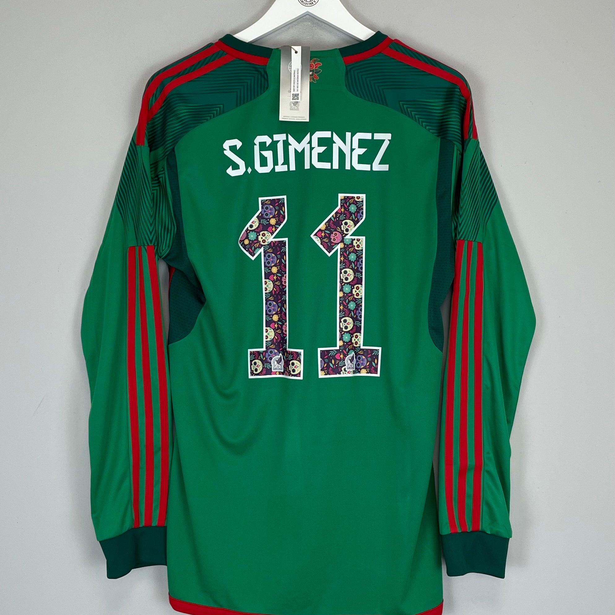 Shop 2022/23 MEXICO S.GIMENEZ #11 *BNWT* L/S HOME SHIRT (M) ADIDAS, classic football shirts, vintage football shirts & retro soccer jerseys at Cult Kits
