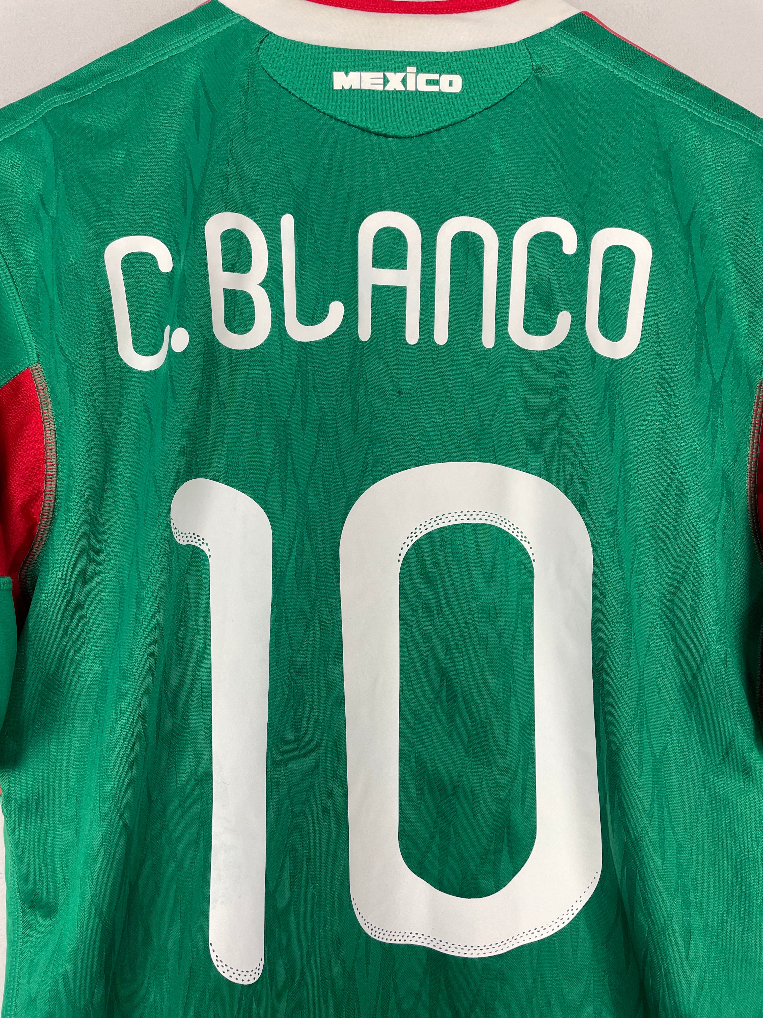 Shop 2010/11 MEXICO C.BLANCO #10 *PLAYER ISSUE* HOME SHIRT (L) ADIDAS, classic football shirts, vintage football shirts & retro soccer jerseys at Cult Kits