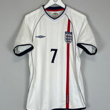 2001/03 ENGLAND BECKHAM #7 HOME SHIRT (L) UMBRO