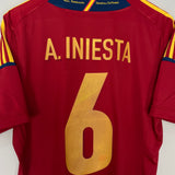 Shop 2011/12 SPAIN A.INIESTA #6 HOME SHIRT (L) ADIDAS, classic football shirts, vintage football shirts & retro soccer jerseys at Cult Kits