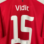 Shop 2013/14 MANCHESTER UNITED VIDIC #15 HOME SHIRT (XL) NIKE, classic football shirts, vintage football shirts & retro soccer jerseys at Cult Kits
