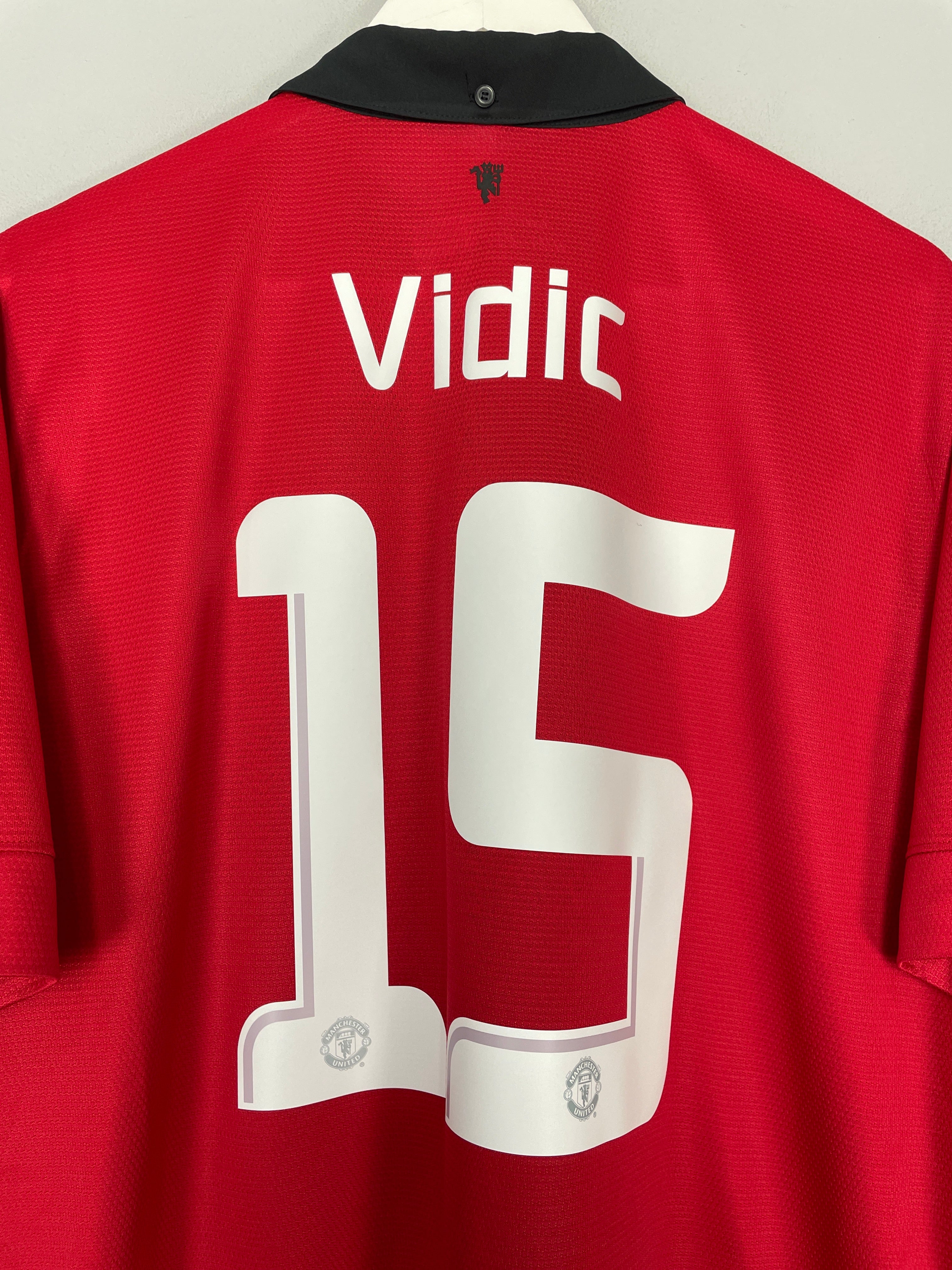 Shop 2013/14 MANCHESTER UNITED VIDIC #15 HOME SHIRT (XL) NIKE, classic football shirts, vintage football shirts & retro soccer jerseys at Cult Kits