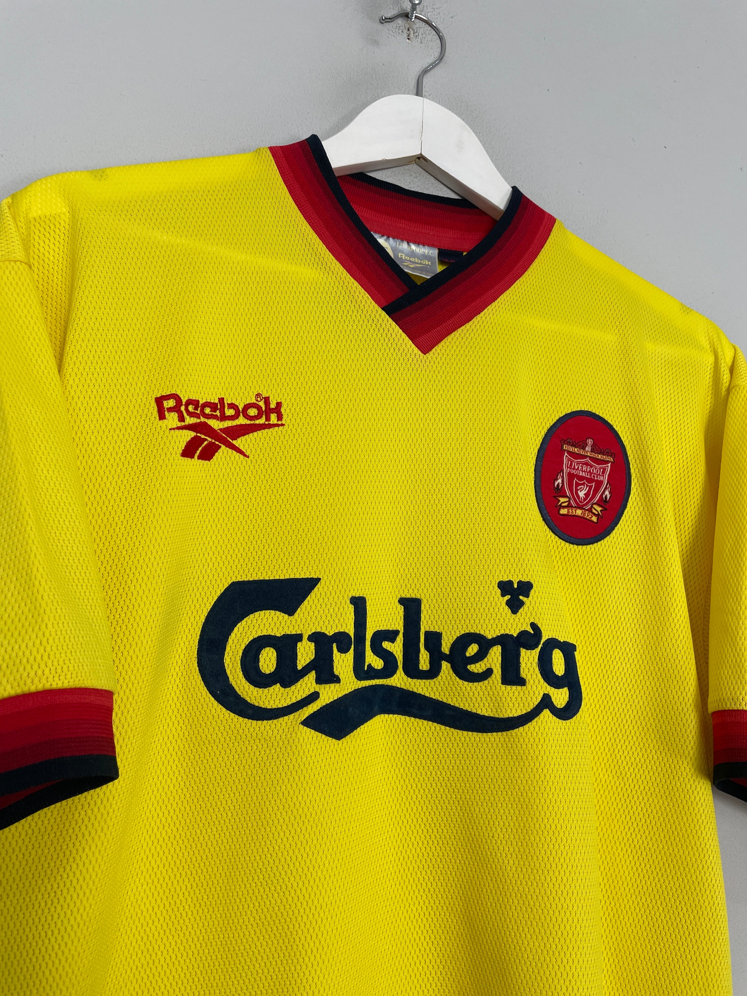 Shop 1997/99 LIVERPOOL AWAY SHIRT (M) REEBOK, classic football shirts, vintage football shirts & retro soccer jerseys at Cult Kits