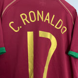 Shop 2006/08 PORTUGAL C.RONALDO #17 HOME SHIRT (XL) NIKE, classic football shirts, vintage football shirts & retro soccer jerseys at Cult Kits